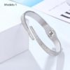 Bracelete de Aço Inoxidável com Zircônia