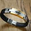 Pulseira de Couro Genuíno Trançado e Aço Inoxidável. - Image 3
