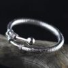 Bracelete de Prata 925 Tibetano Escrituras Budista - 8MM - Image 4