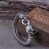 Pulseira de Lobo Viking de Aço Inoxidável.