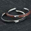 Bracelete de Aço Inoxidável com Couro Genuíno - Image 2