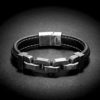 Pulseira de Couro Genuíno e Aço Inoxidável. - Image 3