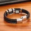 Pulseiras de Couro Genuíno de Aço Inoxidável - Image 4