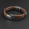 Pulseiras de Couro Duplo Genuíno e Aço Inoxidável - Image 3