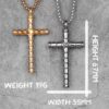 Colar Masculino com Crucifixo de Aço Inoxidável