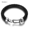 Pulseira de Couro Genuíno com Fecho de Ferradura em Aço Inoxidável - Image 6