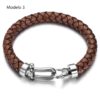 Pulseira de Couro Genuíno com Fecho de Ferradura em Aço Inoxidável - Image 7