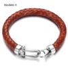 Pulseira de Couro Genuíno com Fecho de Ferradura em Aço Inoxidável - Image 8