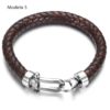 Pulseira de Couro Genuíno com Fecho de Ferradura em Aço Inoxidável - Image 9
