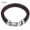 Pulseira de Couro Genuíno com Fecho de Ferradura em Aço Inoxidável - Image 11