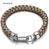 Pulseira de Couro Genuíno com Fecho de Ferradura em Aço Inoxidável - Image 12