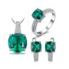 Conjunto de Jóias de Prata 925 com Esmeralda.