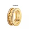 Anel ou Aliança de Prata 925 com Banho de Ouro 18k e Zircônias. - Image 2