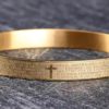 Bracelete de Aço Inoxidável 316l Com a Oração do Pai Nosso. - Image 3