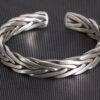 Bracelete Grosso de Prata 950 Trançado Viking