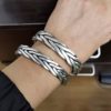 Bracelete Grosso de Prata 950 Trançado Viking - Image 2